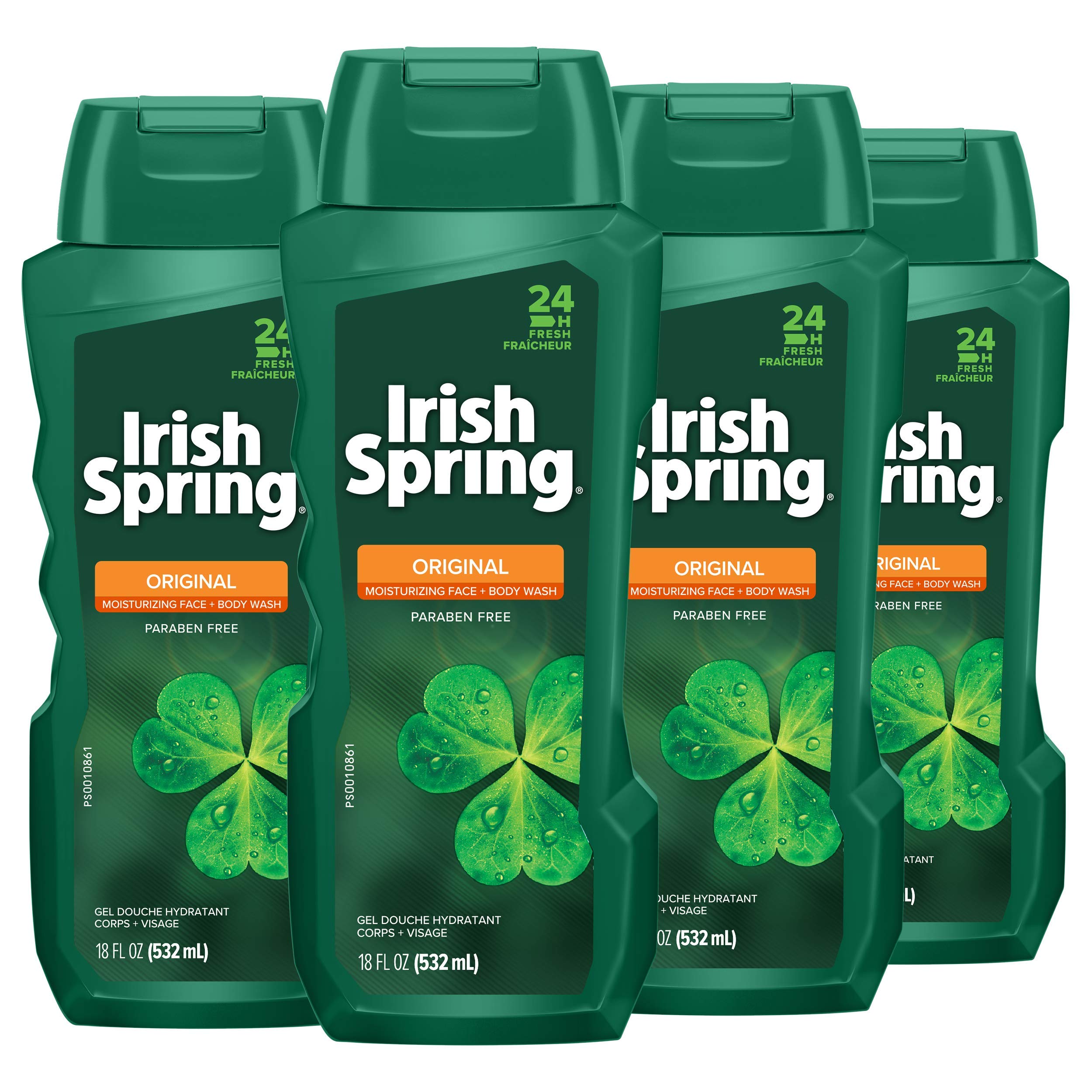 Irish Spring Original Body Wash for Men - 18 fluid ounce, 4 pack